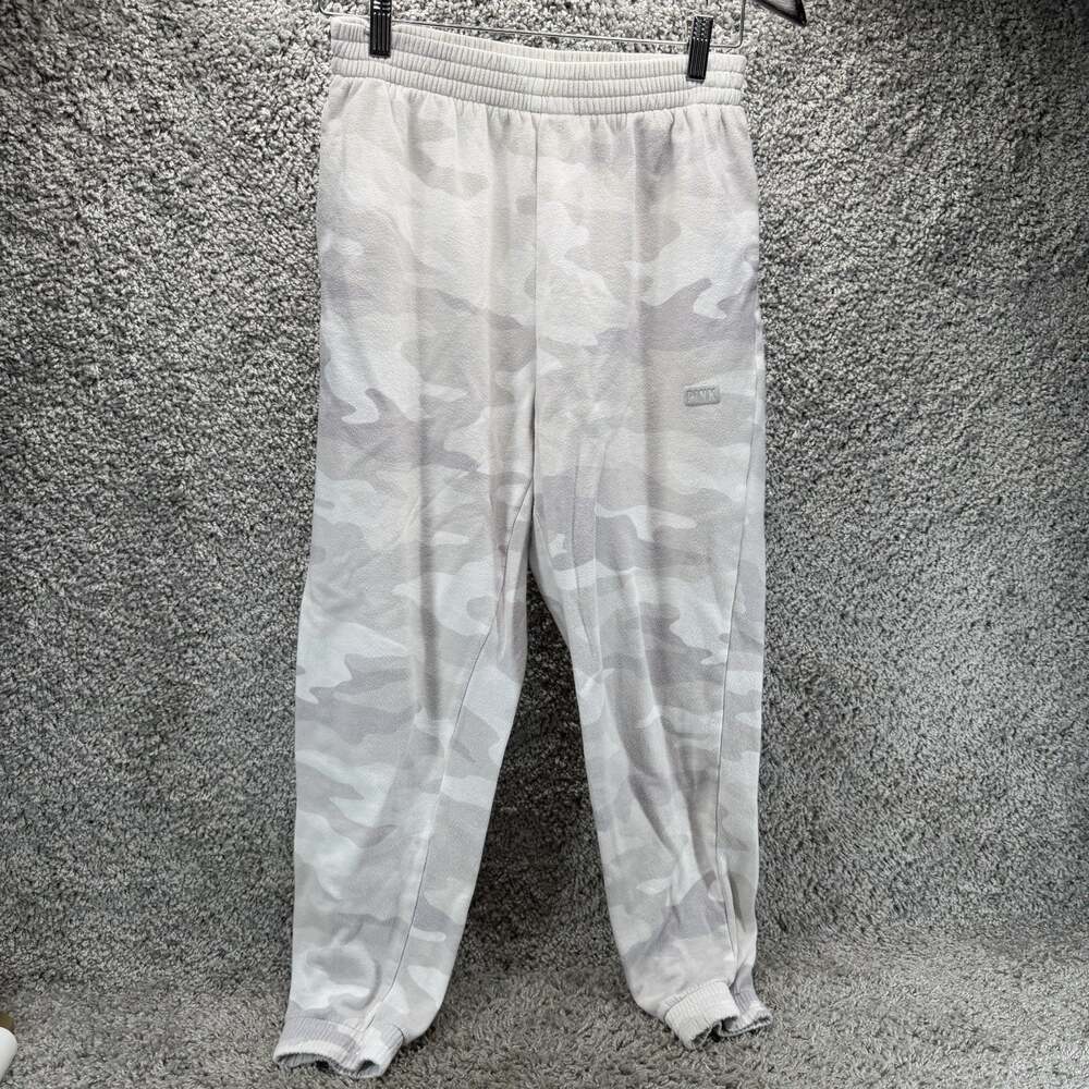 PINK Victoria’s Secret Womens Small Gray White Camo Fleece Jogger Sweatpants